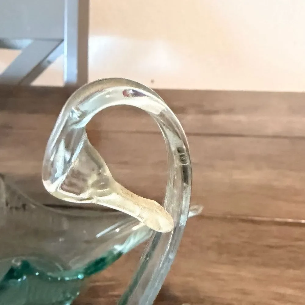Murano Style Art Glass Swan Figurines Set of 2 Vintage Mid Century Decor